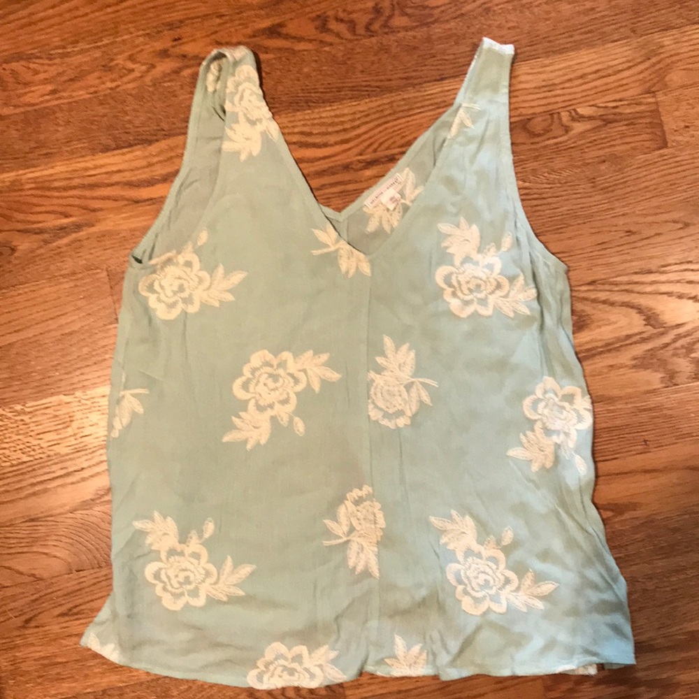 Mint green flower tank